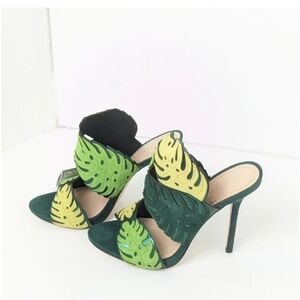 Zara Tropical Green and Yellow Heels